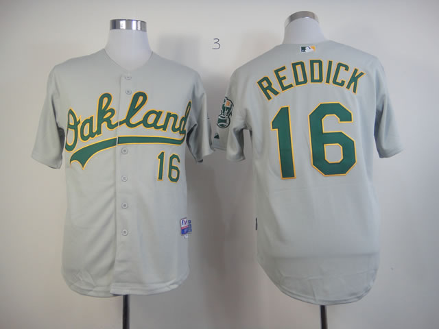 Men Oakland Athletics #16 Reddick Grey MLB Jerseys